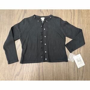 KC Parker Black Beaded Cardigan Sweater Girls Size 5/6 NWT